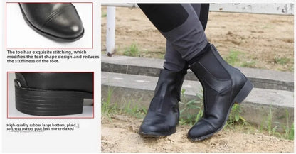 Unisex Equestrian Boots , Cowhide Leather ,Non-Slip, Shock-Absorbing & Breathable Horse Riding  Ankle Boots @ ghoddosh.com