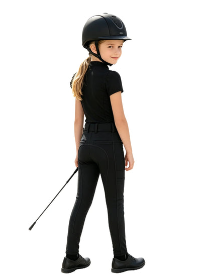  Girls' Equestrian Outfit Set Performance Riding Top & Anti-Slip Full-Seat Breeches @ ghoddosh.com