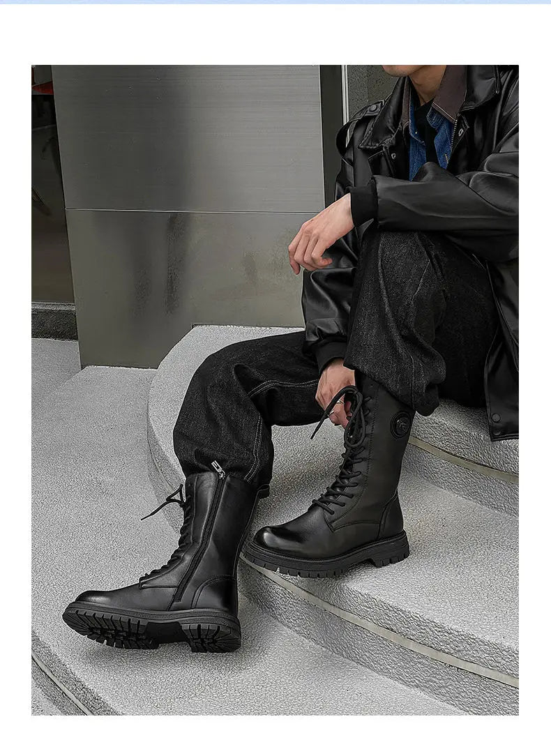 Trendy Thi   Long  Boots - Knee High Leather Boots For Him  @ ghoddsh.com