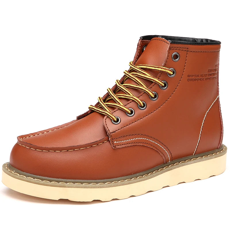 Genuine Leather Men Desert Boots , Men  High Quality Soft Sole  Lace Up Boots - ghoddosh.com