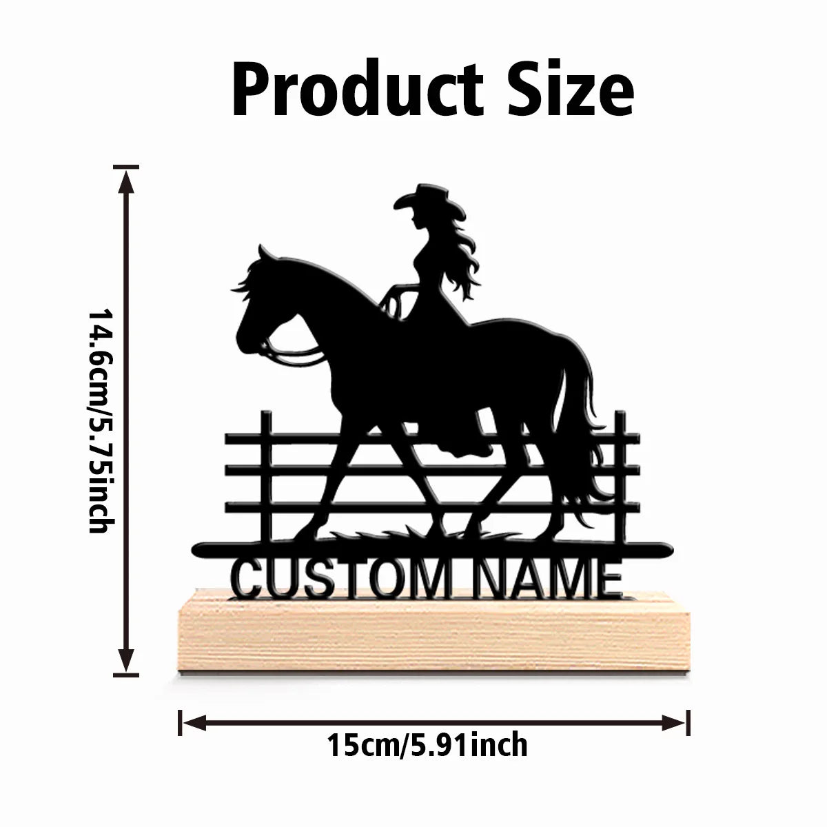 Fashion Personalized Customized Cowgirl Riding A Horse Metal Statue @ghoddosh.com