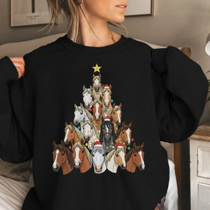 Ten Thousand Horses Christmas Sweatshirt / Cute Holiday  Western Christmas Cowboy Hoodie - ghoddosh.com
