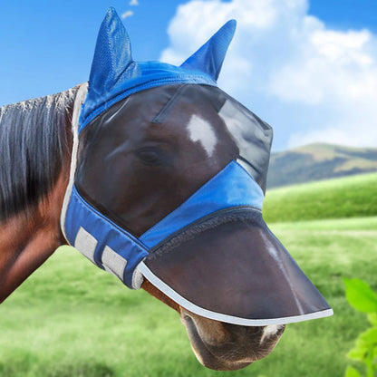 Anti-Mosquito Horse Full Face Protection /  Anti-Worms Mesh Mask with Nasal Cover @ ghoddosh.com