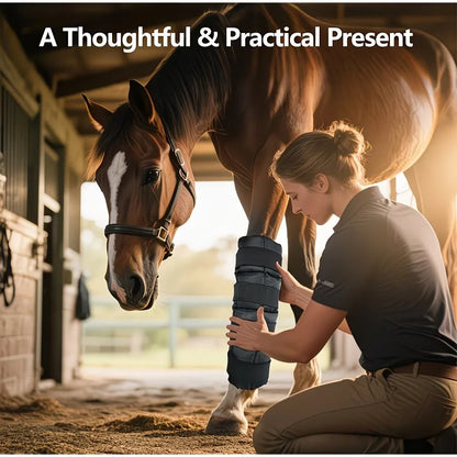 Reusable Horse Ice Leg Wrap for Post-Workout Recovery and Cooling Relief, Adjustable Equine Cold Therapy Boot. @ ghoddosh.com