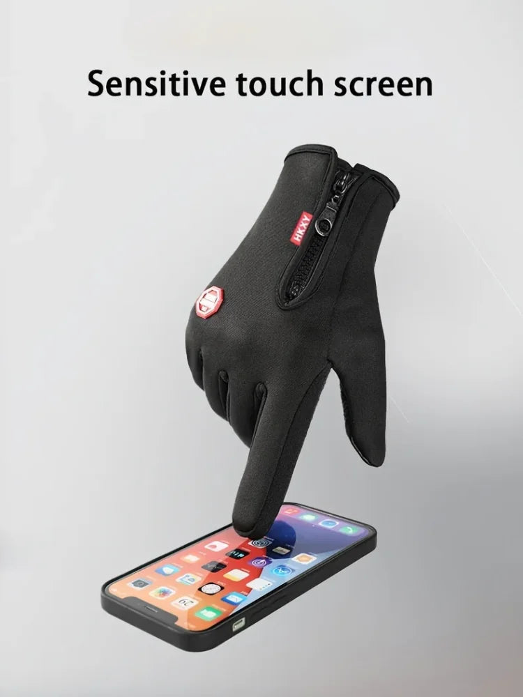 Men's Autumn and Winter Cold Resistant Bicycle Gloves Warm Outdoor Sports Running Camping Skiing Gloves