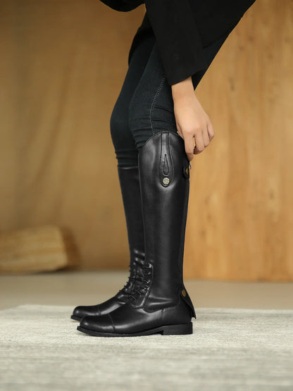 Equestrian  Non-Slip - Plush Inside Horse Riding  Leather  Boots  ghoddosh.com