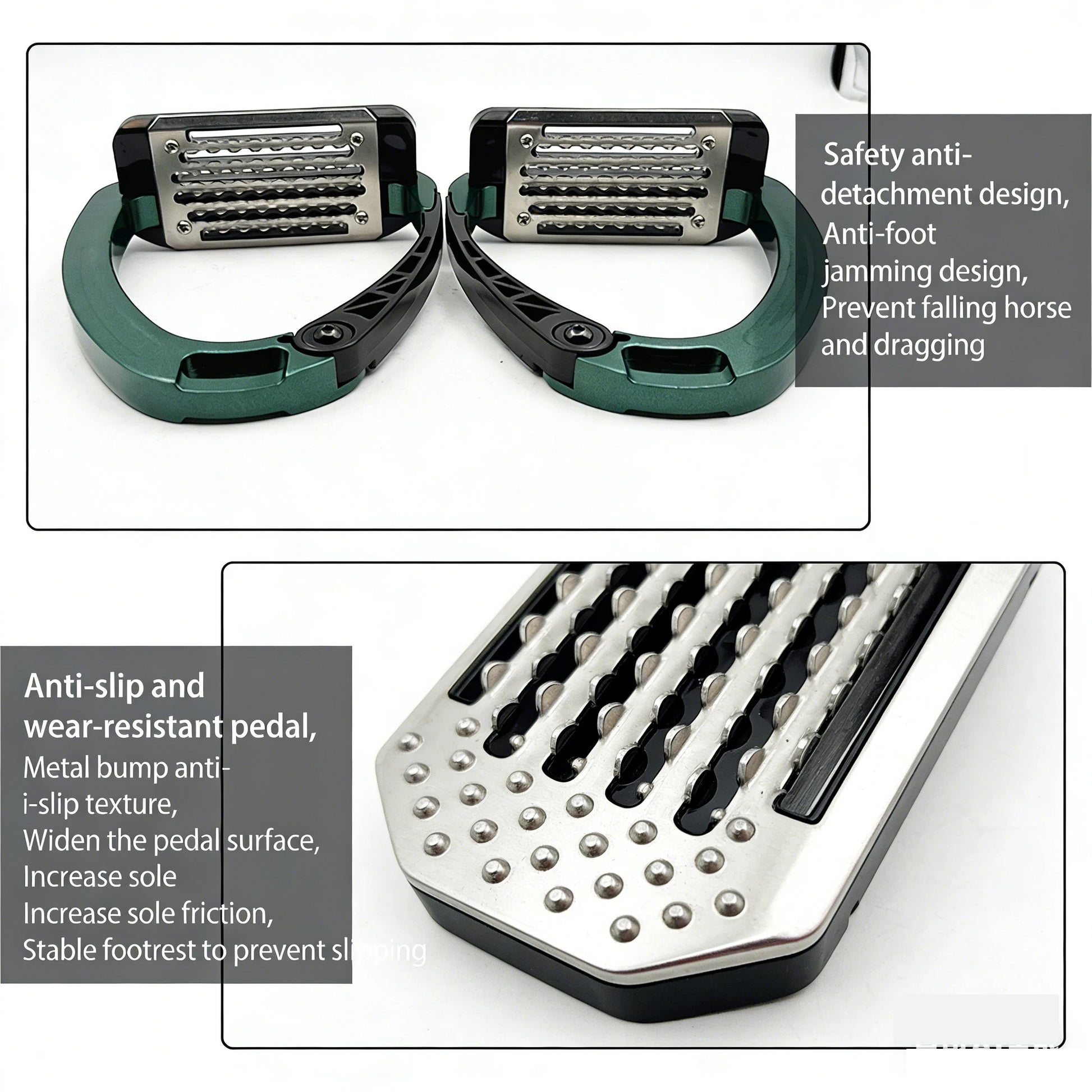 Aluminum Alloy Safety Stirrups | Anti-Slip Shock-Absorbing Equestrian Pedals @ Ghoddosh.com