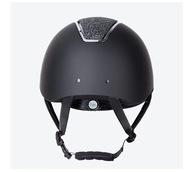 Diamond-Encrusted large brim equestrian helmet  / Adjustable riding cap