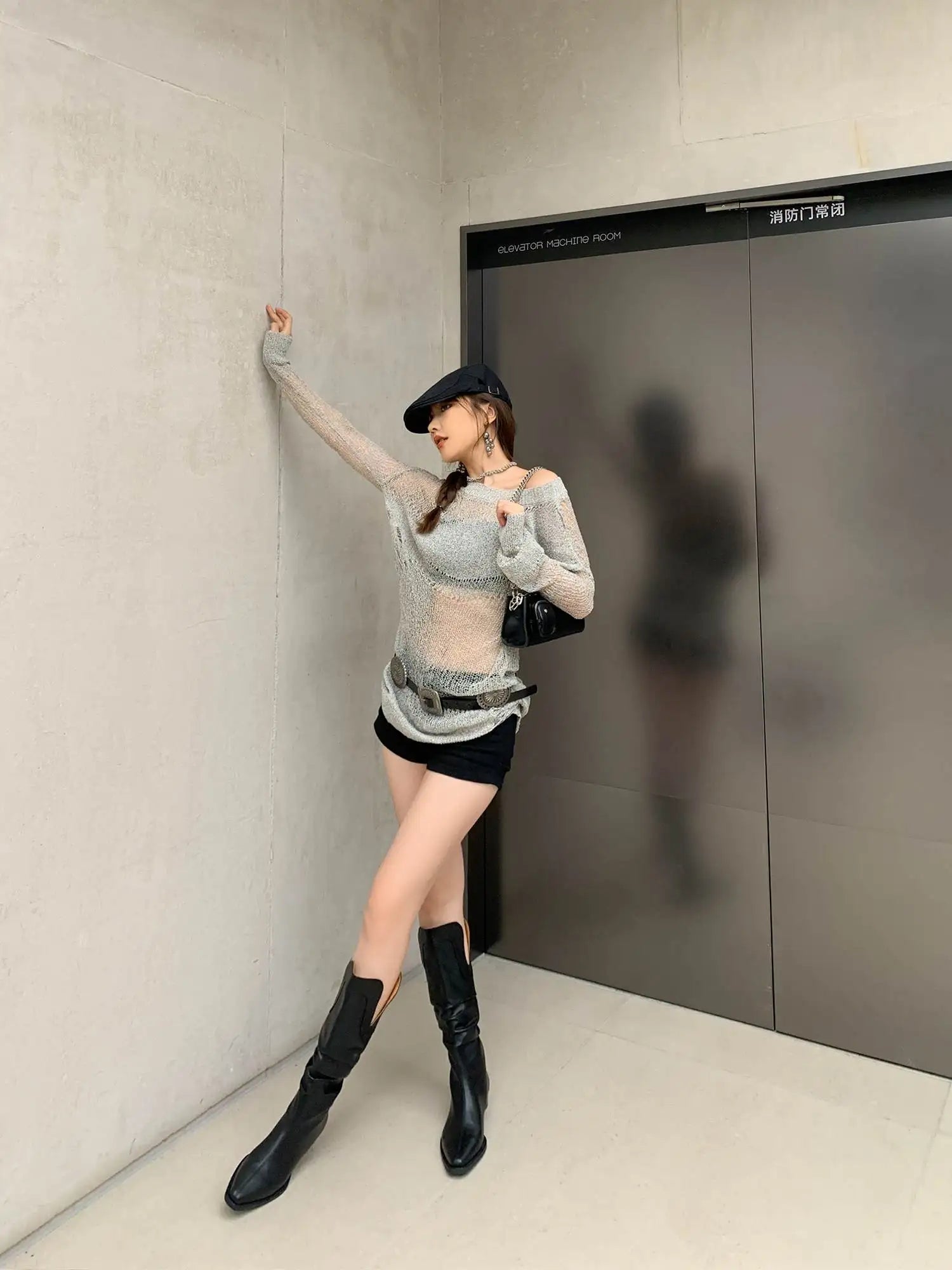 2026 New Cow Leather Round Toe Low Heels Winter Warm Riding Knee Boots  - ghoddosh.com