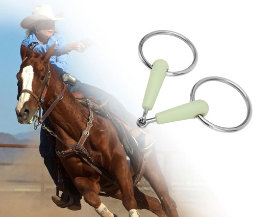 Horse Snaffle Bit Rubber Wrapped Stainless Steel Loose Ring