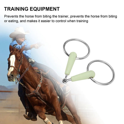 Horse Snaffle Bit Rubber Wrapped Stainless Steel Loose Ring