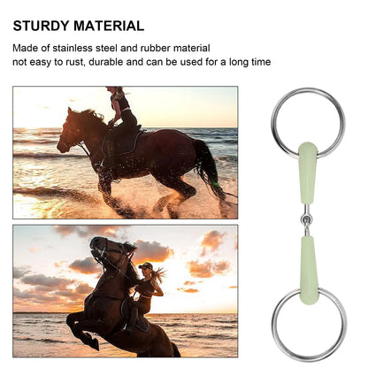 Horse Snaffle Bit Rubber Wrapped Stainless Steel Loose Ring