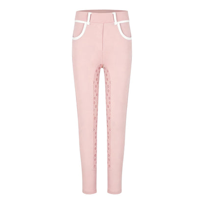 Girls Full Seat Equestrian Leggings  Non-Slip Horse Riding Pants with Pockets @ ghoddosh.com