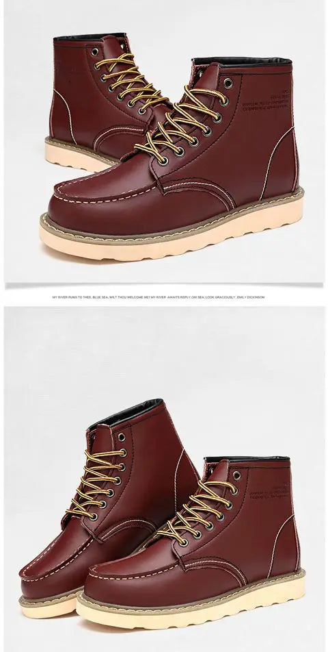 Genuine Leather Men Desert Boots , Men  High Quality Soft Sole  Lace Up Boots - ghoddosh.com