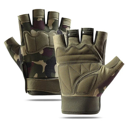 Tactical Half-Finger Gloves – Non-Slip, EVA Padded, Velcro Closure Outdoor Gloves for Men & Women