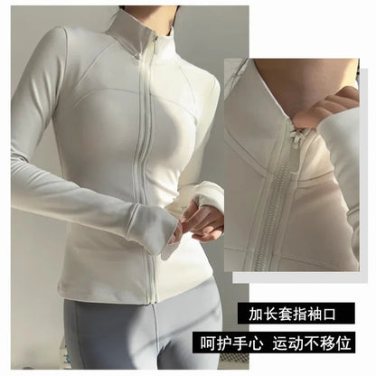 Women  Long Sleeve Quick Dry Sports Jacket  with Thump Hole  @ Ghoddosh.com