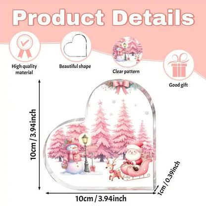 Cute Crystal Clear Heart Shaped Christmas Decorations - Table Desk  Xmas  Gifts @ghoddosh.com