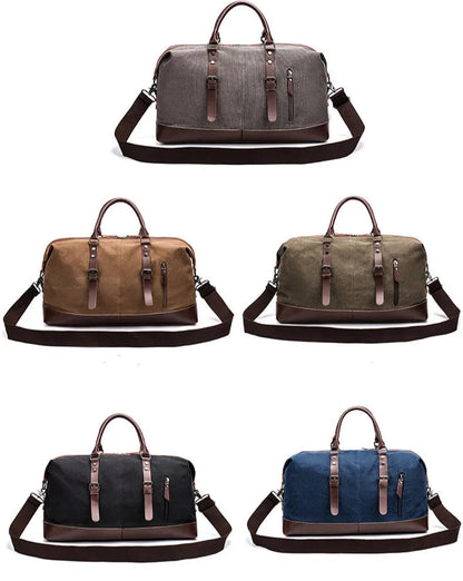 Men PU Leather Outdoor Luggage  Bag Large Capacity Shoulder Equestrian bag . Ghoddosh