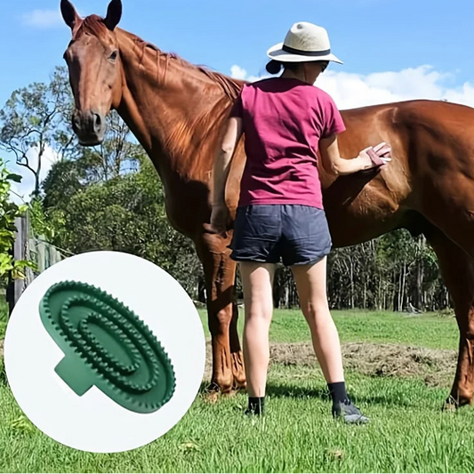 Equestrian Rubber  Cleaning & Massage Brush , Horse  Grooming Durable Detangling Tool @ ghoddosh.com