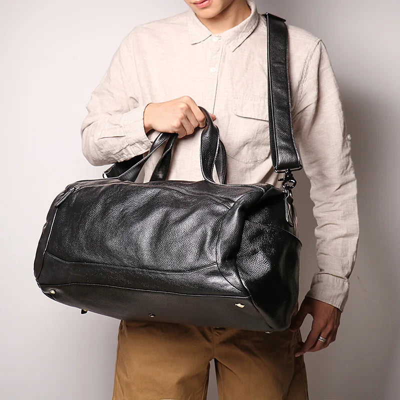 Men's Genuine Leather Handheld Bag, - Ghoddosh