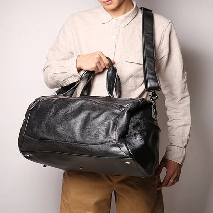 Men's Genuine Leather Handheld Bag, - Ghoddosh