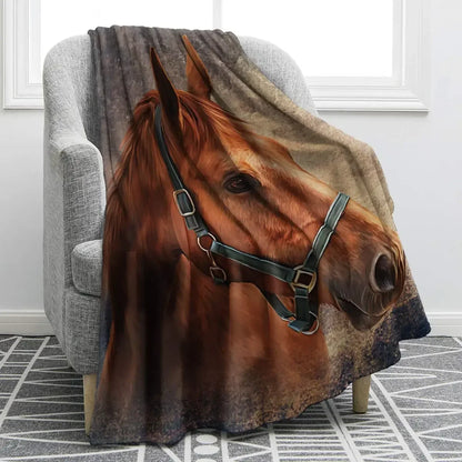 Horse lovers Blanket / Cowgirl  Western Soft Warm Print  Blanket