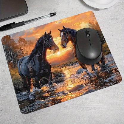 Printed horse pattern  anti-slip rubber computer mousepad @ghoddosh.com