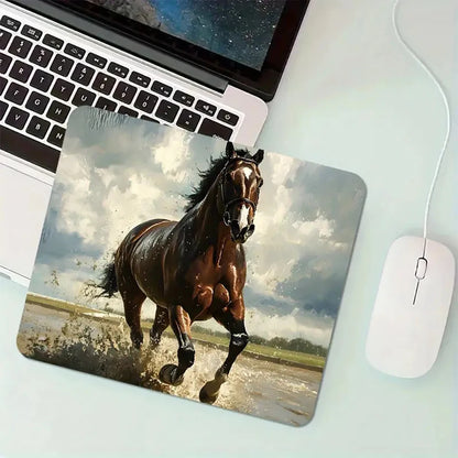 Printed horse pattern  anti-slip rubber computer mousepad @ghoddosh.com