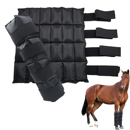 Reusable Horse Ice Leg Wrap for Post-Workout Recovery and Cooling Relief, Adjustable Equine Cold Therapy Boot. @ ghoddosh.com