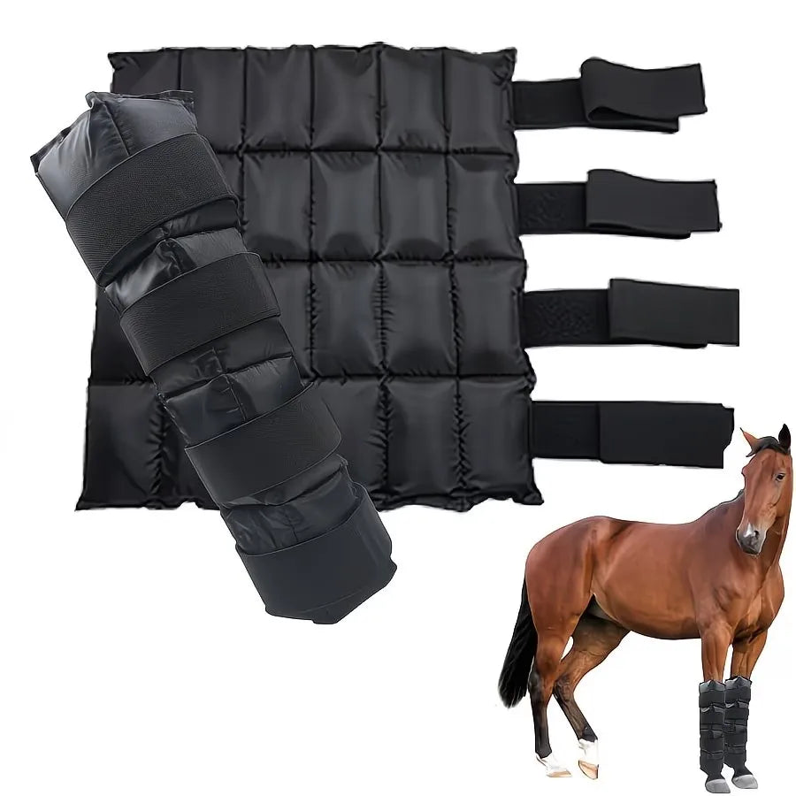 Reusable Horse Ice Leg Wrap for Post-Workout Recovery and Cooling Relief, Adjustable Equine Cold Therapy Boot. @ ghoddosh.com