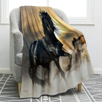 Horse lovers Blanket / Cowgirl  Western Soft Warm Print  Blanket