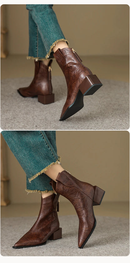 2025 Pointed Toe Women Western Cowgirl Boots - Ghoddosh