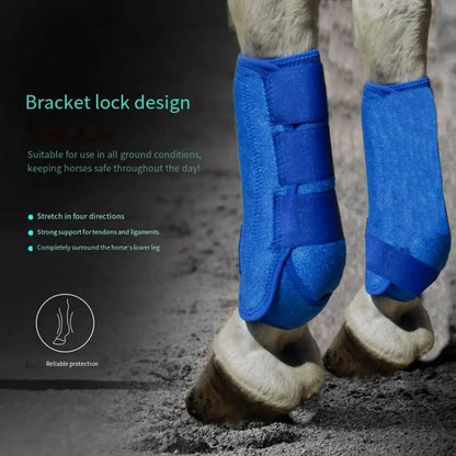 4pcs set  of Colorful Horse  Boots Easy To Wear Breathable Horse Leg Wraps - Ghoddosh