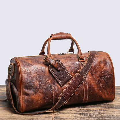 Vintage Embossed Handbag Leather Bag Large  Ghoddosh 