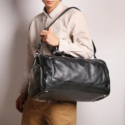 Men's Genuine Leather Handheld Bag, - Ghoddosh