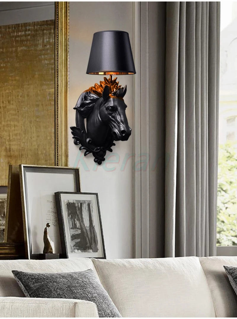 Elegant Equestrian LED Wall Sconce - Animal Art Light @ ghoddosh.com