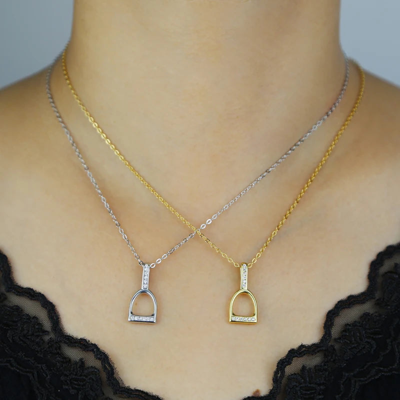 Solid 925 Sterling Silver Horseshoe Necklace @ ghoddosh.com