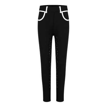 Girls Full Seat Equestrian Leggings  Non-Slip Horse Riding Pants with Pockets @ ghoddosh.com
