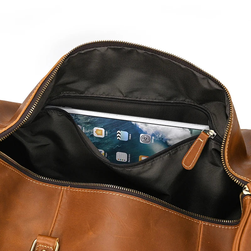 Luxury Genuine cow Leather Equipment Travel Bag - Ghoddosh 