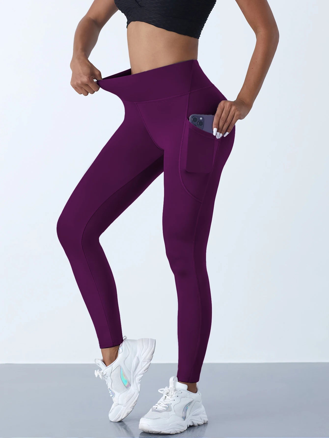 New High Waist Women's Tights With Pockets ,  Push Up  Sportswear Leggings - ghoddosh.com