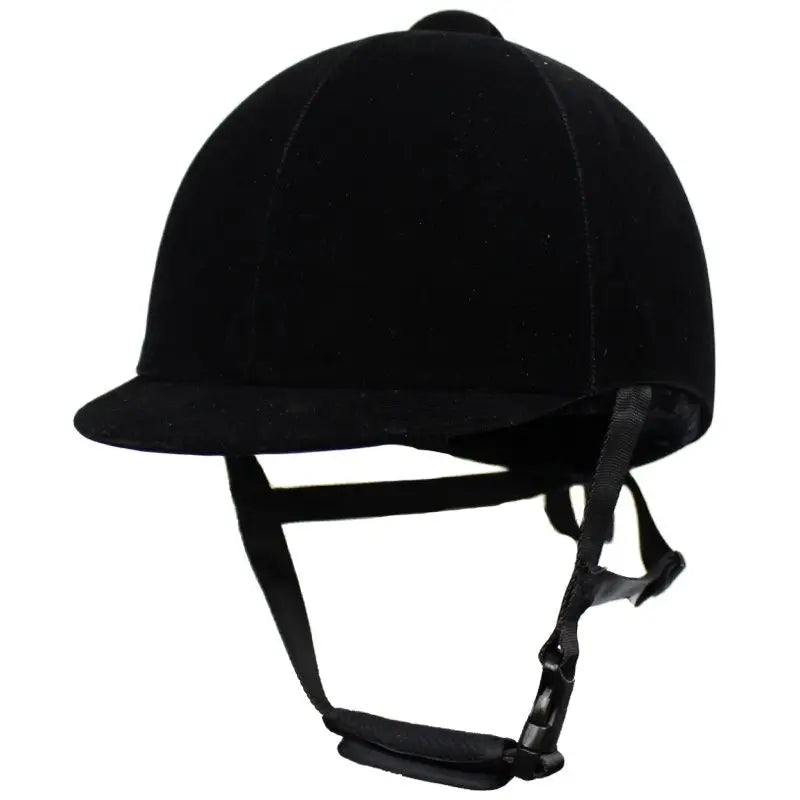 Black riding helmet with a silver stripe on a white background 
@ ghoddosh.com