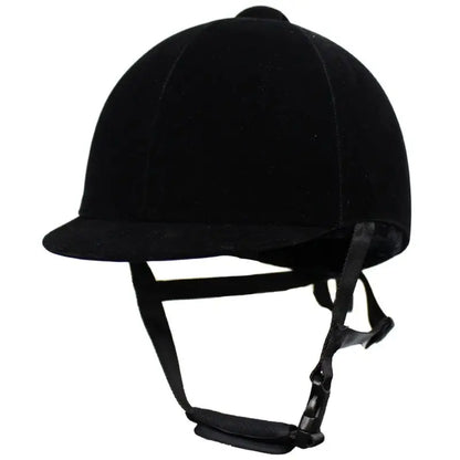 Black riding helmet with a silver stripe on a white background 
@ ghoddosh.com