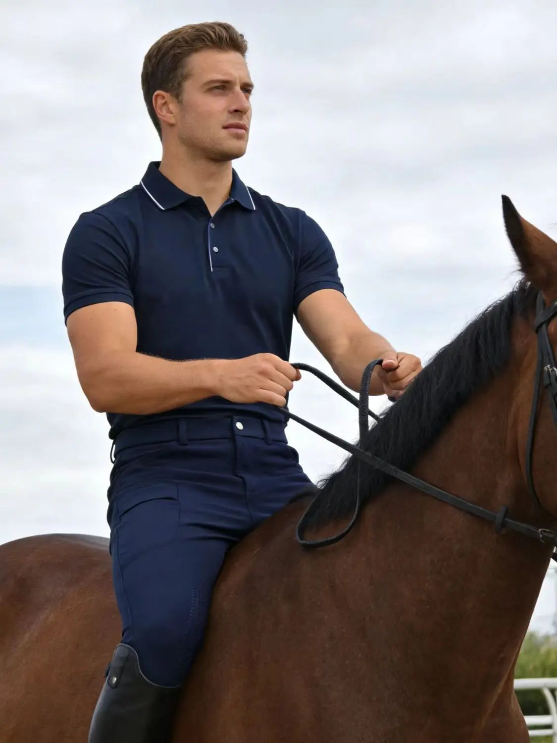 Men’s Silicone Knee Patch Riding Breeches – Breathable, Quick-Dry Equestrian Pants @ ghoddosh.com