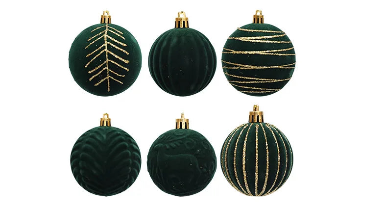 6/12pcs 6cm Wine Red Christmas Ball Ornaments / Available in Dark Green / White Christmas Tree Party Decoration @ghoddosh.com