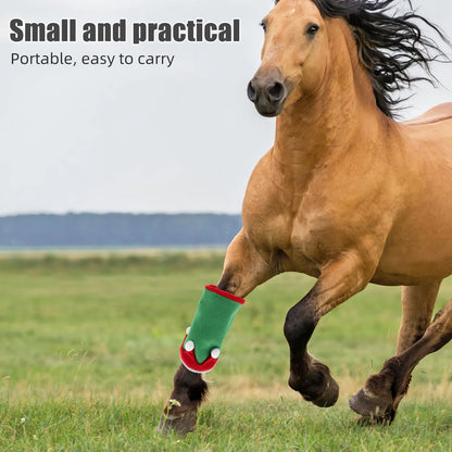1Set of Horse Accessory Costume - Holiday Leg Wraps - Horse Hat Set for Horse Christmas Parade - ghoddosh.com