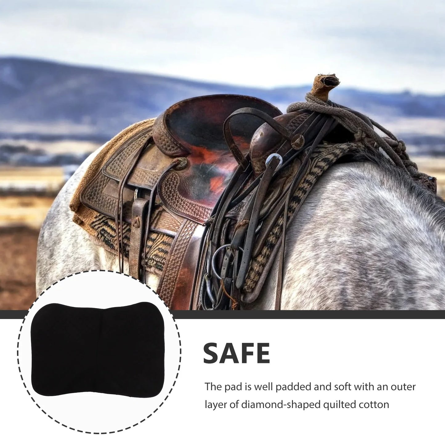 Horse  Eva Cotton  Polyester Breathable Soft Anti-Skid Thick Horse Saddle Pad @ ghoddosh.com