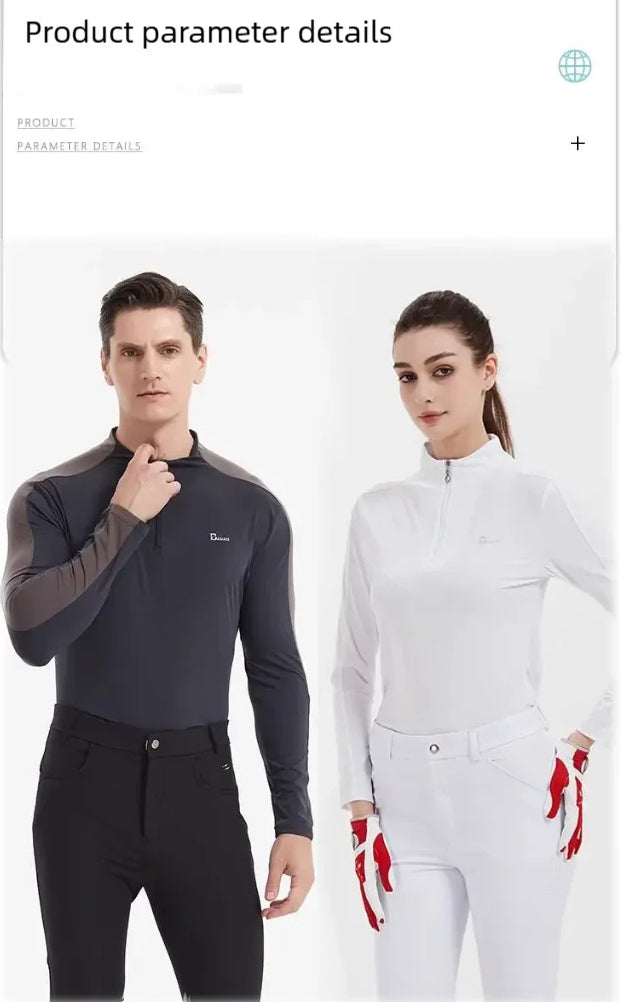 Equestrian Breathable Sun Protection Tops ,  Horse Riding Summer Shirts For Women  @ ghoddosh.com