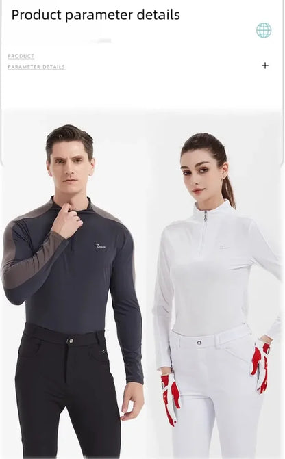 Equestrian Breathable Sun Protection Tops ,  Horse Riding Summer Shirts For Women  @ ghoddosh.com