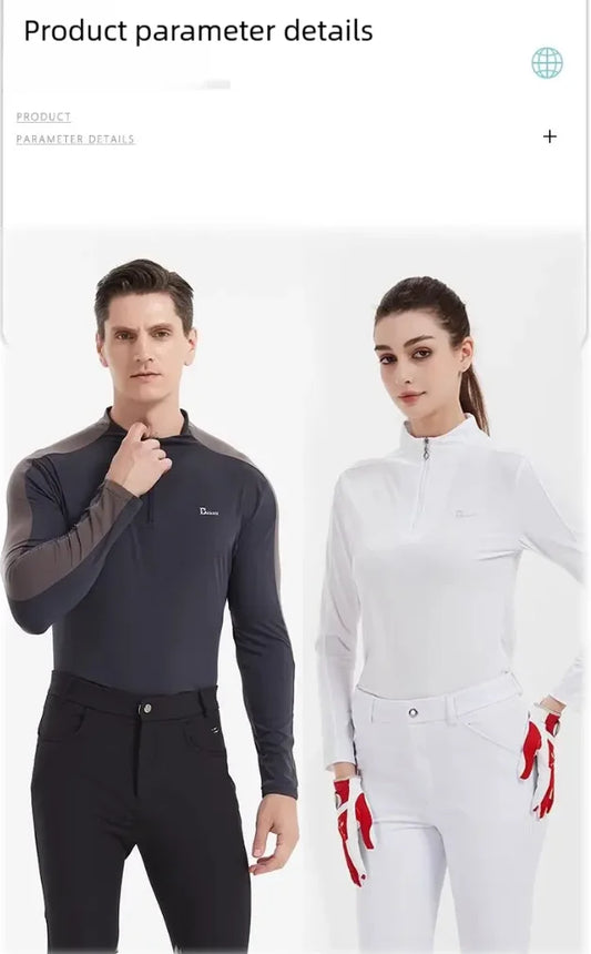 Equestrian Breathable Sun Protection Tops ,  Horse Riding Summer Shirts For Women  @ ghoddosh.com
