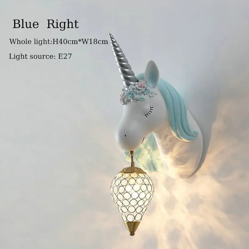 Modern Unicorn Wall Mounted Light – Creative Children's Bedroom Décor & Bedside Reading Sconce @ ghoddosh.com